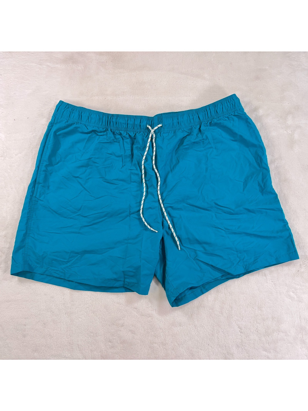 Goodfellow & Co Mens Swim Trunks Teal Blue Mesh Lined Drawstring Size XXL
